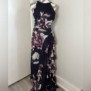 Betsy & Adam Women's Floral Chiffon A Line Maxi Dress